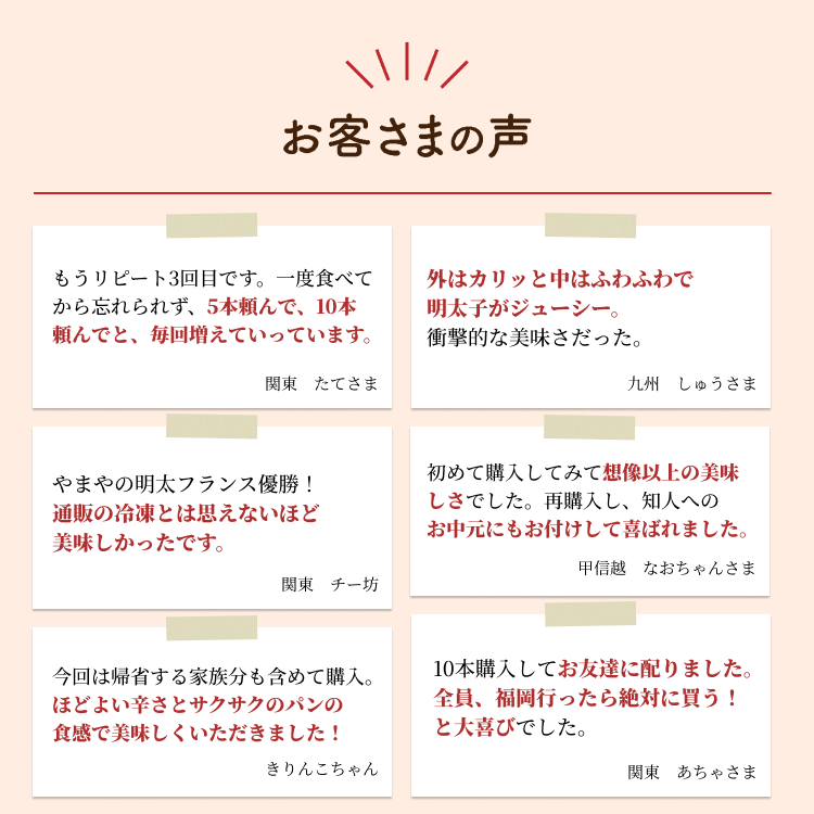 明太フランス10本セット(箱入り)