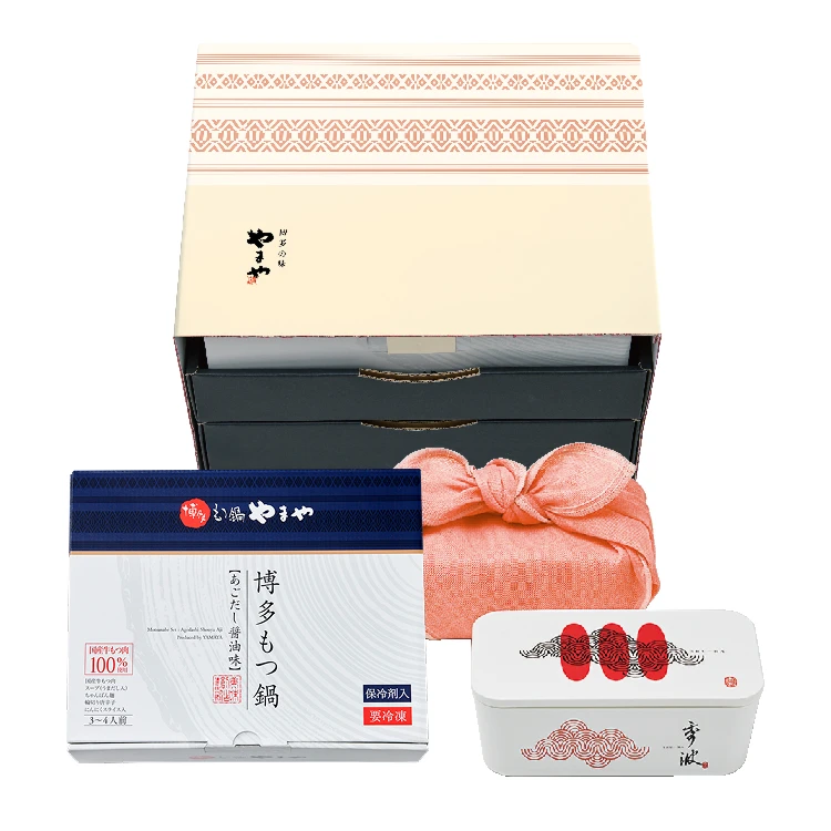山本秀波の明太子・博多もつ鍋セット(あごだし醤油味)