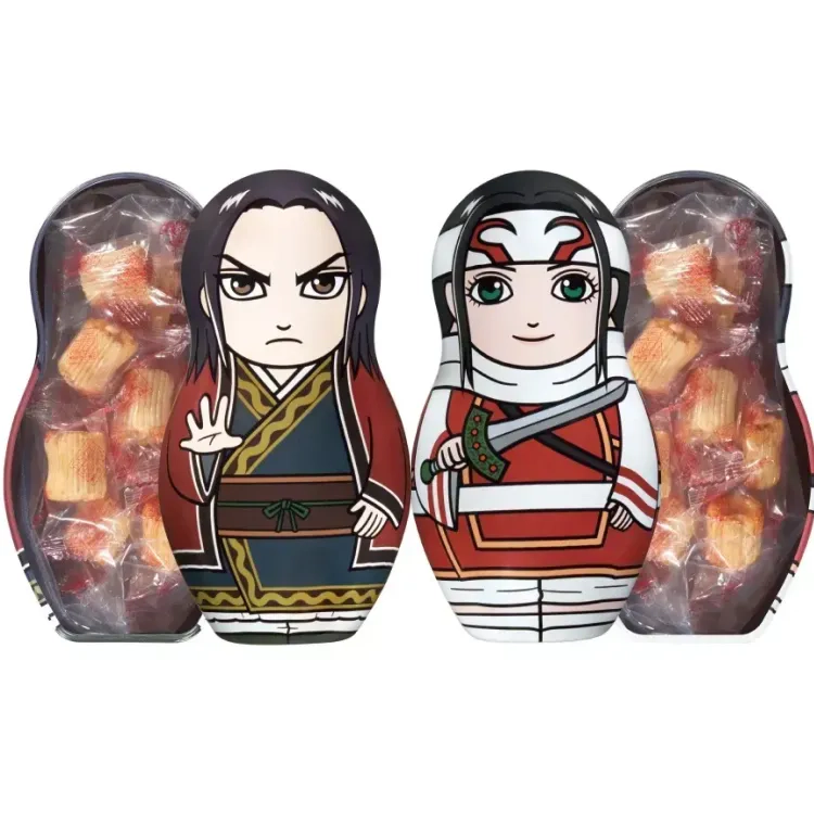 ＼5％OFF！／キングダムコラボデザイン缶 めんたいチーズおかき 羌カイ･エイ政