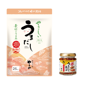 やさしいうまだし 素材のうまみ25包＋ザクザク食感 うまだし醤油セット