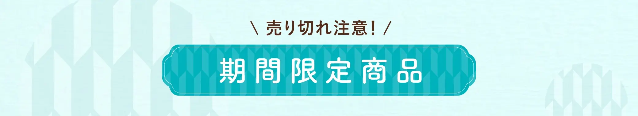 売り切れ注意！期間限定商品