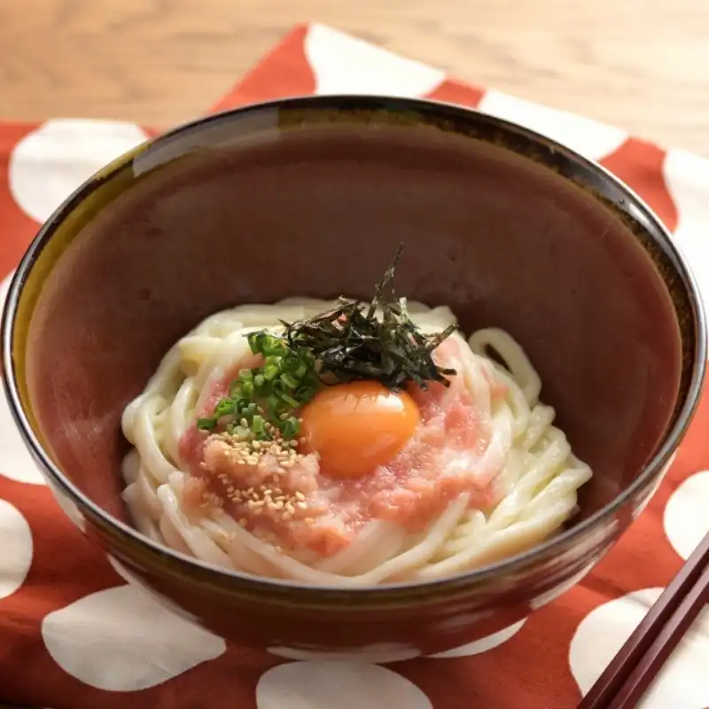 明太子釜玉うどん｜オリーブオイル風味