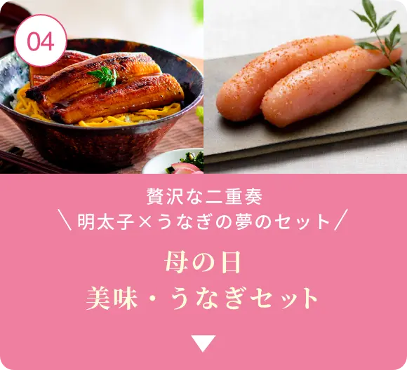 ④贅沢な二重奏 明太子とうなぎの夢のセット！母の日 美味・うなぎセット