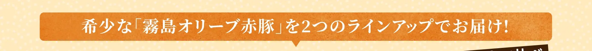 希少な「霧島オリーブ赤豚」を２つのラインアップでお届け！