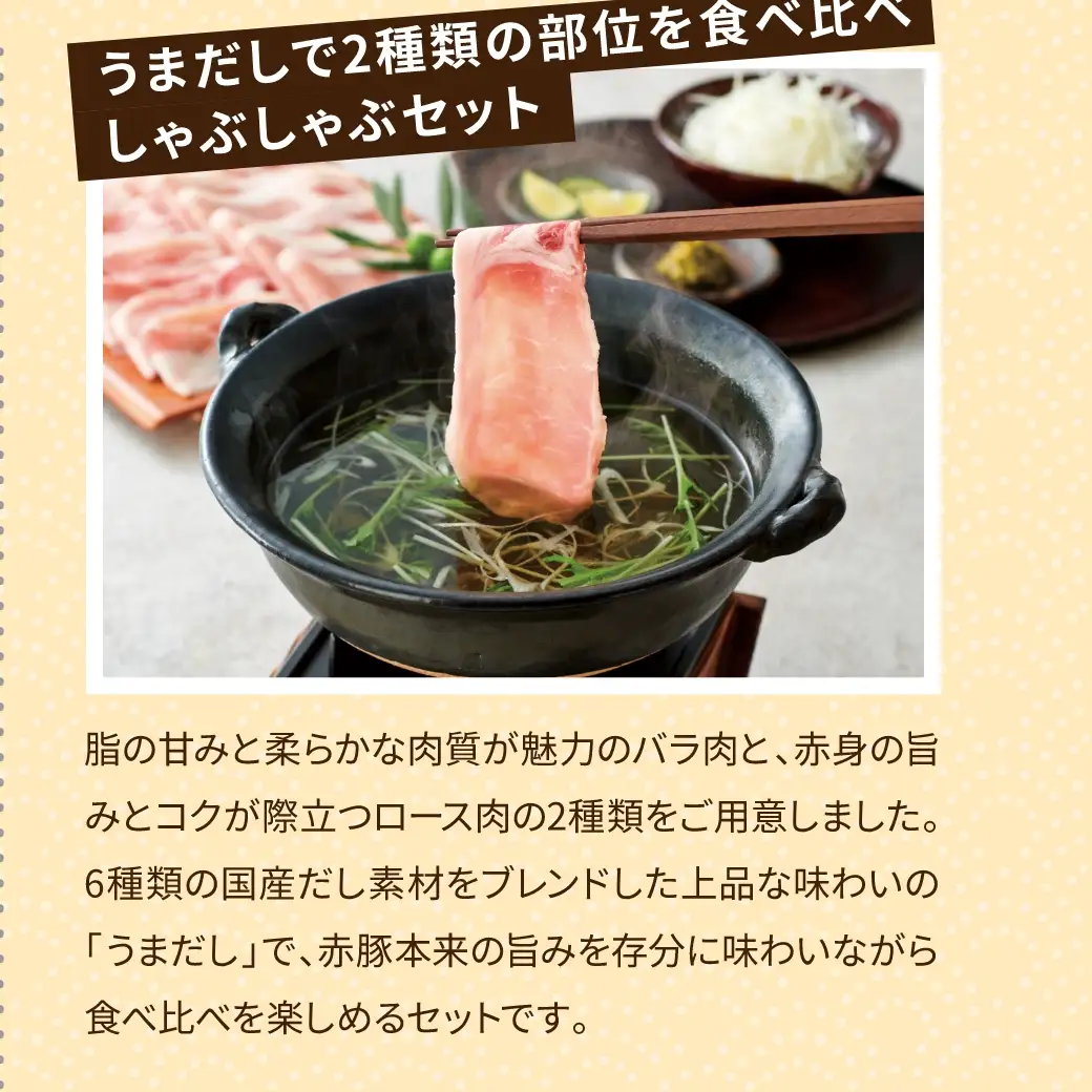 うまだしで2種類の部位を食べ比べしゃぶしゃぶセット