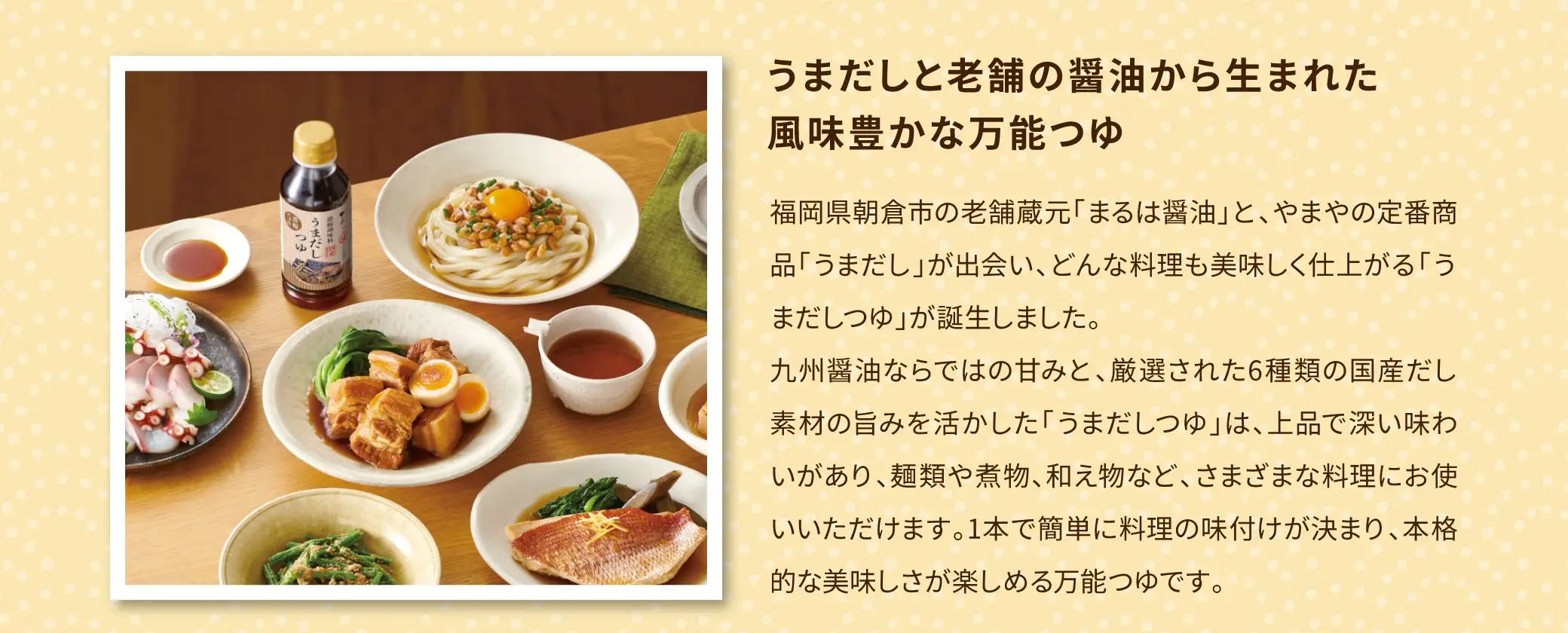 うまだしと老舗の醤油から生まれた風味豊かな万能つゆ