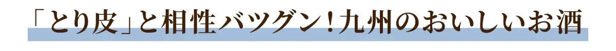 「とり皮」と相性バツグン！九州のおいしいお酒
