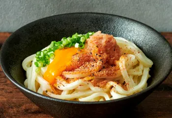 めんたい釜玉うどん