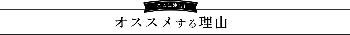 ここに注目！オススメする理由