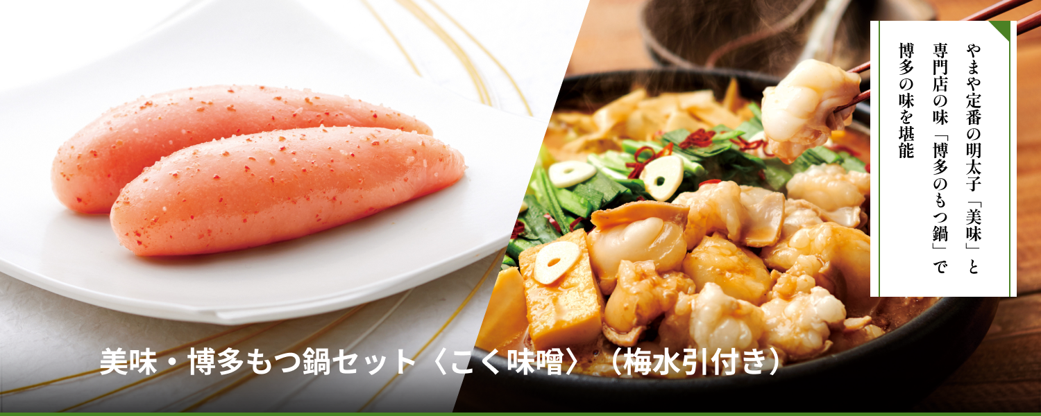 美味・博多もつ鍋セット〈こく味噌〉（梅水引付き）